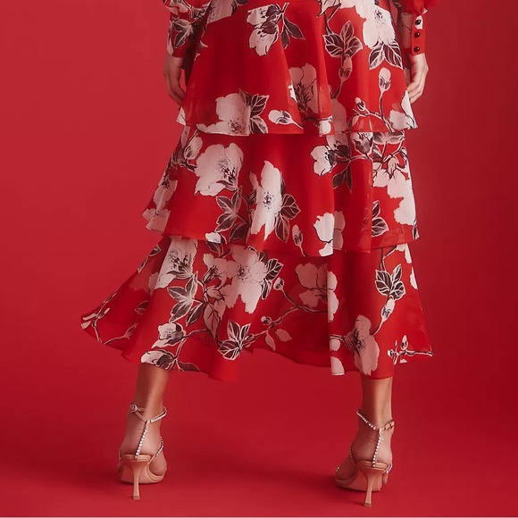 Anthropologie Exquise Floral Tiered Mock-Neck Maxi Dress - Picture 12 of 16